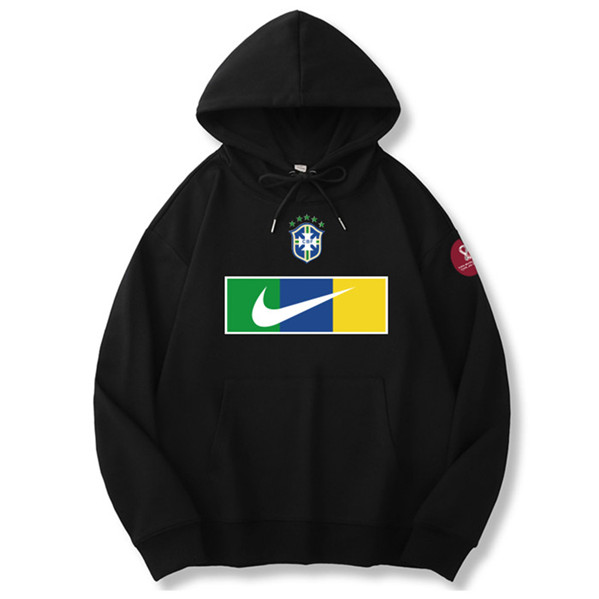 Men's Brazil World Cup Soccer Hoodie Black 001